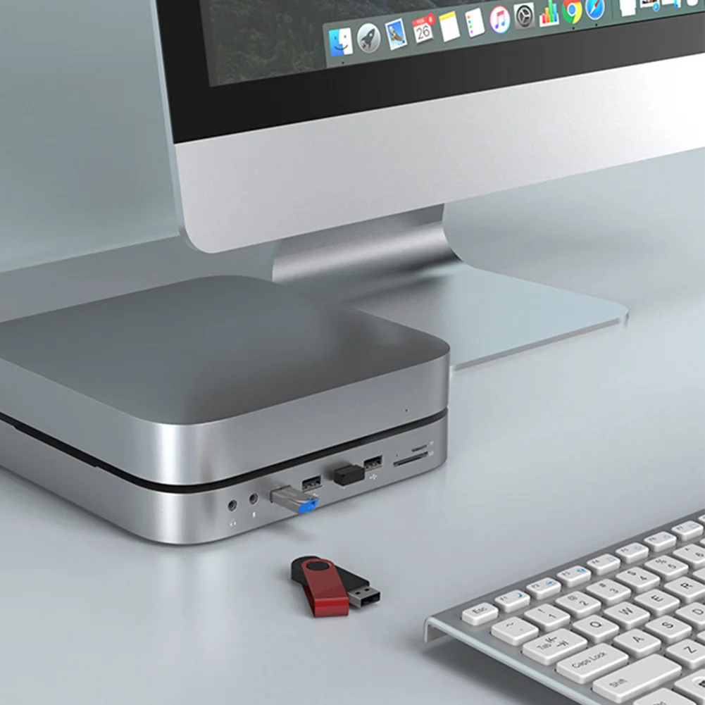 

USB 3.0 4K 30 Гц Тип C хаб корпус для жесткого диска док-станция VGA TF/SD кардридер для Mac Mini
