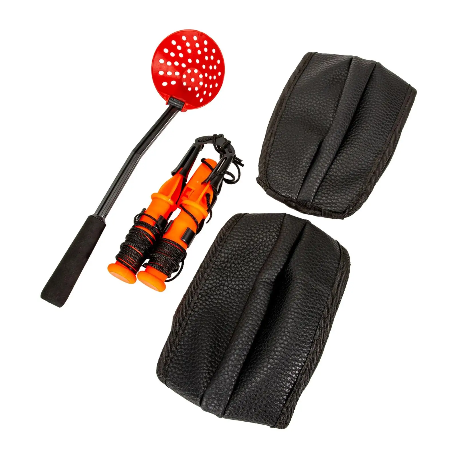 

Portable Retractable Ice Pick Ice Fishing Scoops Dual Handheld Warm Knee Pads Fishing Accessories Stainless Steel for Outdoor