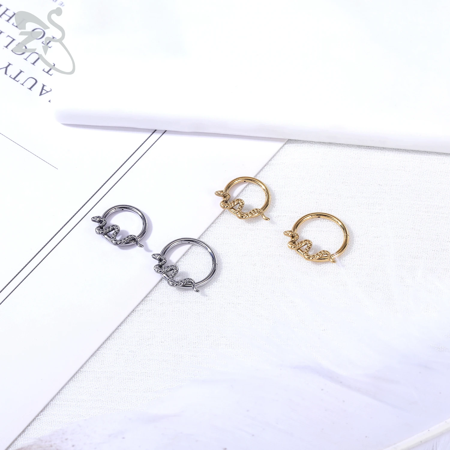 Кольцо ZS из титановой стали G23 для носа ювелирное украшение пирсинга с