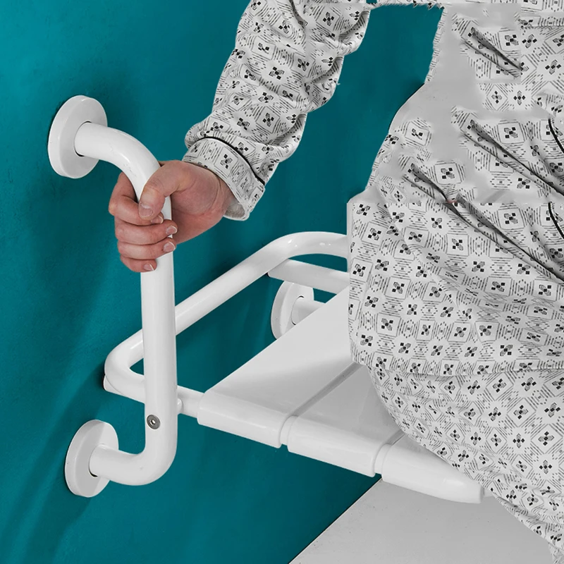 

Folded Shower Panel Wall Mounted Elderly Shower Stool Wall Mounted Shower Seats Disabled People Cadeira Bathroom Fixture JW50SY