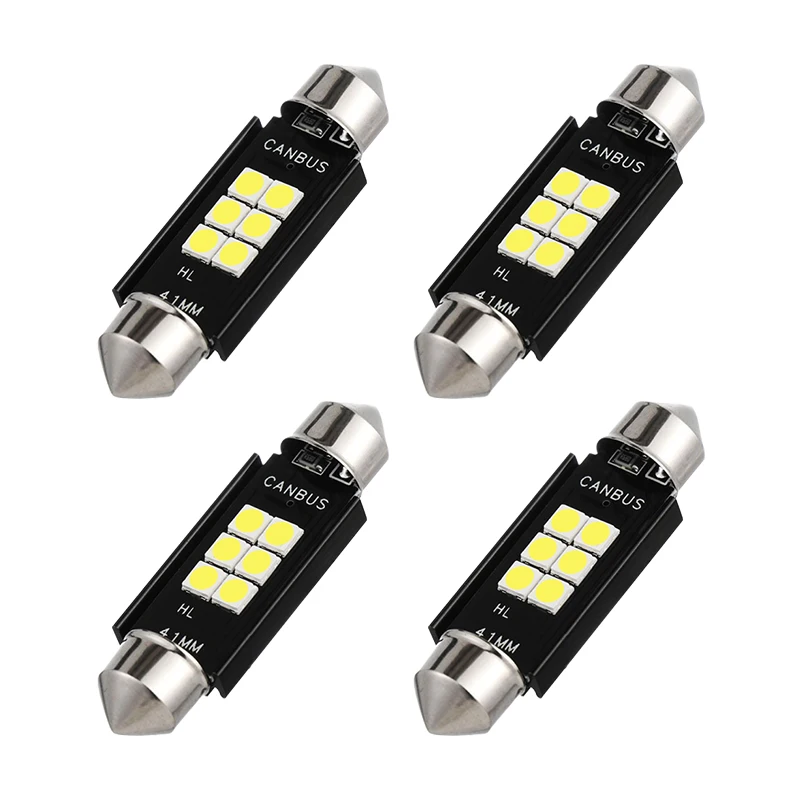 4 шт. Festoon C5W C10W светодиодный CANBUS 31 36 39 41 мм bulb 6 SMD 3030