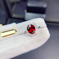 925 sterling silver genuine natural garnet ring open fashion party exquisite womens christmas gift brand new 79mm