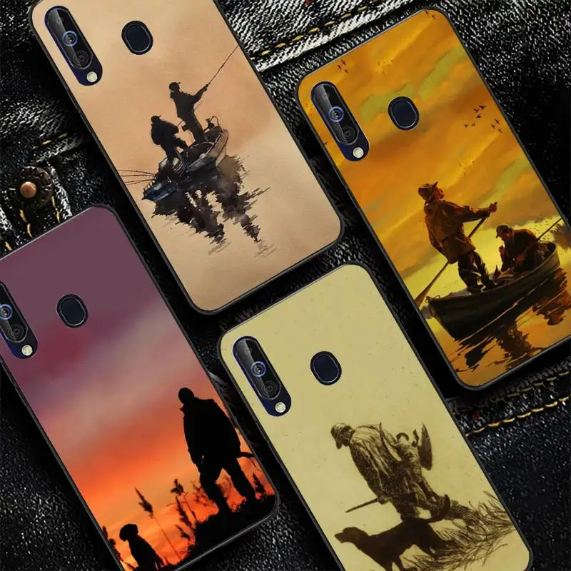 

Hunting animal and fishing man Phone Case for Redmi 8 9 9A for Samsung J5 J6 Note9 for Huawei NOVA3E Mate20lite cover