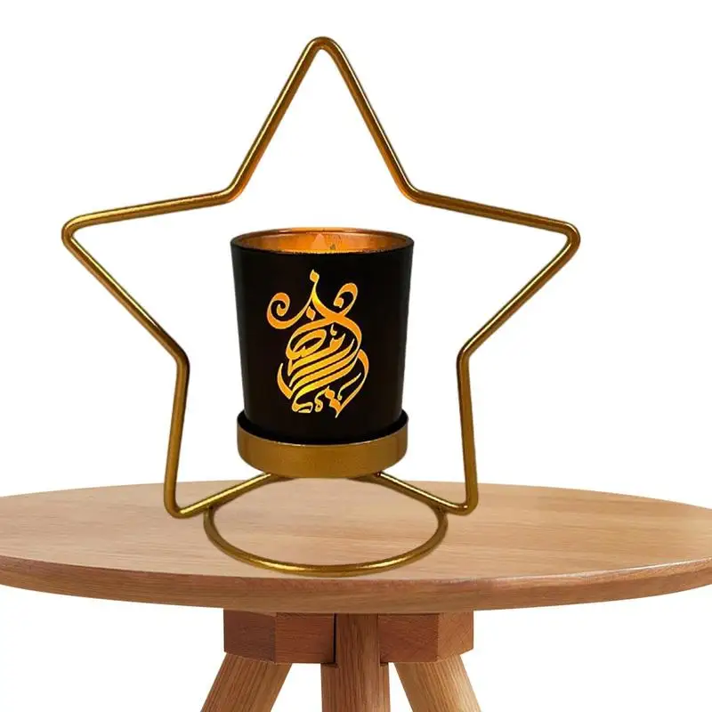 S Star Candle Holders Sun Candle Sticks Moon Candle Holder Metal Candlestick Eid Living Room Windowsill Decor