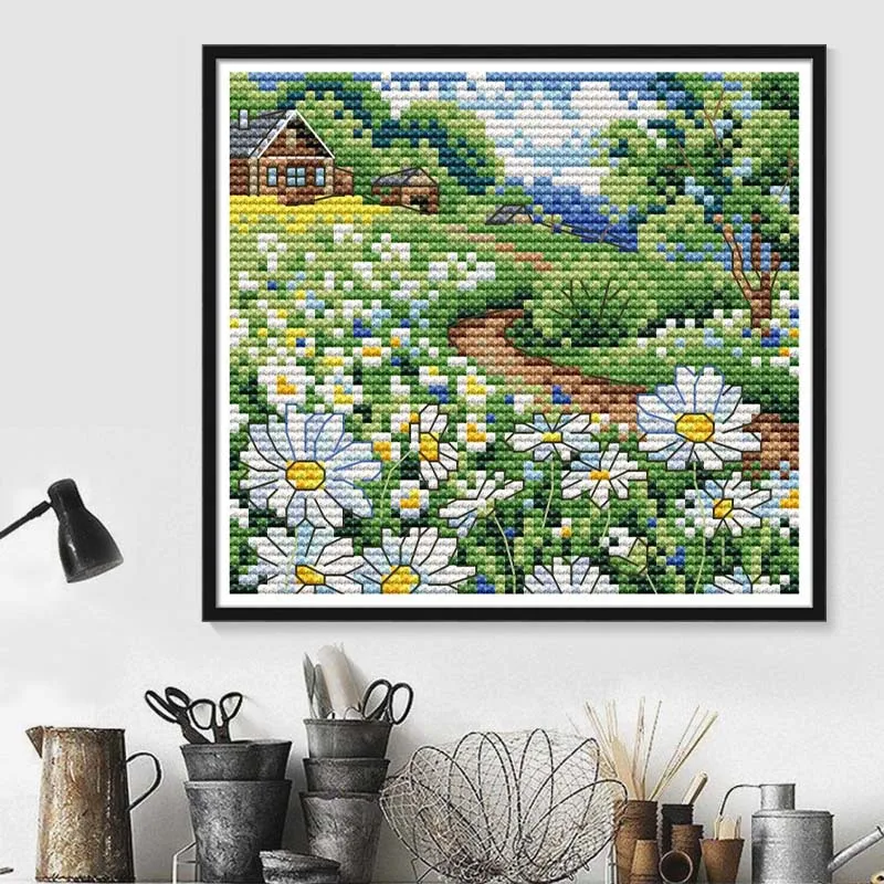 

Daisy6DIY Набор для вышивки крестиком Joy Sunday 14 шт. Экологичная хлопковая нить домашний Декор картина подарок Гостиная Кабинет Спальня 16x15 см