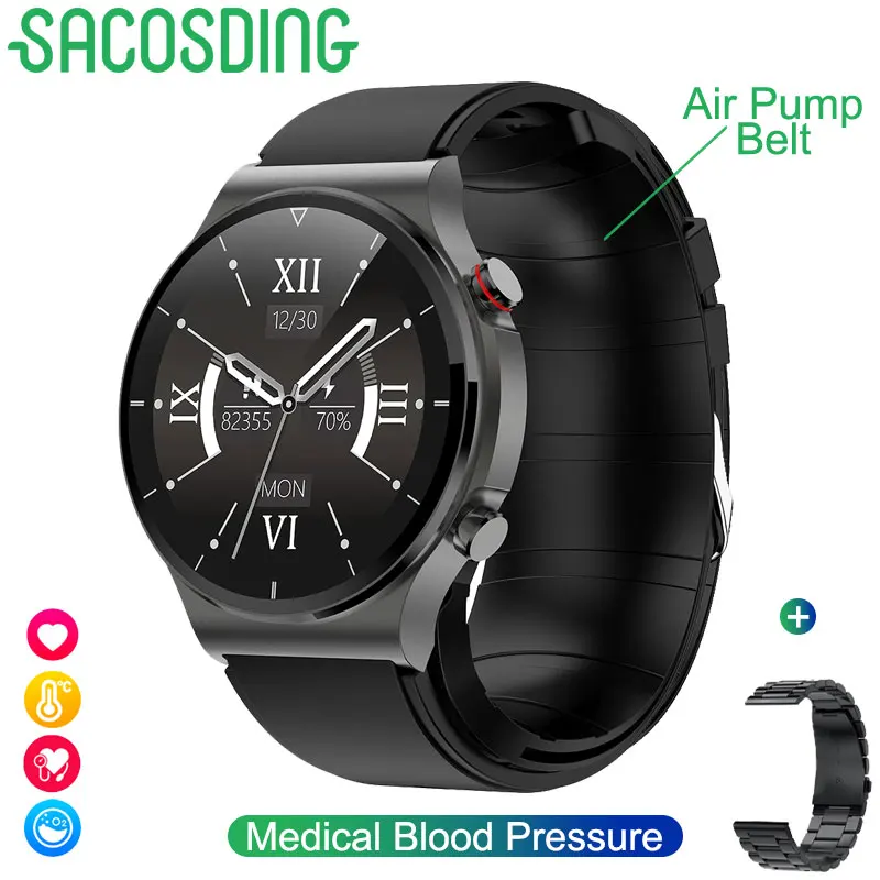 

Health Care Smart Watch Air Pump Airbag 2023 Accurate Blood Pressure Temperature Fitness Bracelet Smartwatch Elderly Men Women