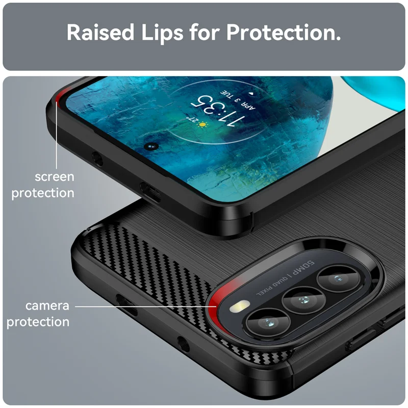 Carbon fiber Case For Motorola Moto G71S Case For Motorola Moto G71S Cover Funda Coque Soft Silicone Phone Bumper For Moto G71S
