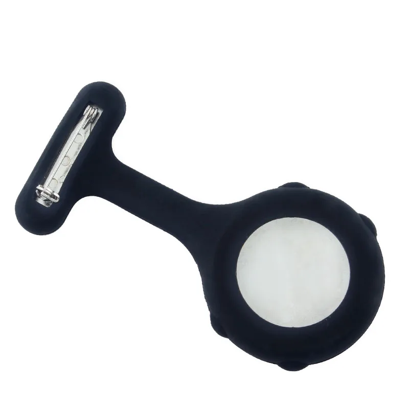 Silicone Digital Nurse Watch+Pen Holder Black Fob Pocket Doctor Clocks White Medical Lapel Brooch Clock Hospital Gift 2pcs