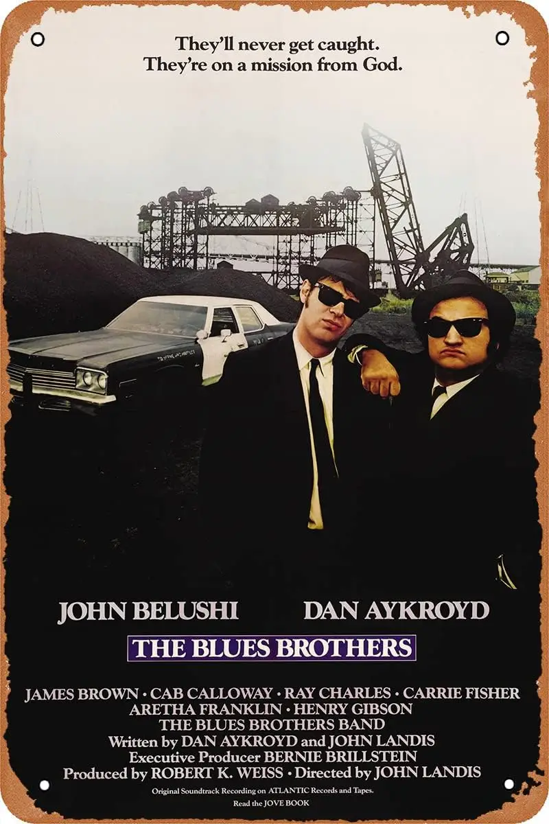 Металлическая вывеска в стиле ретро винтажная жестяная постер фильма Блюзные