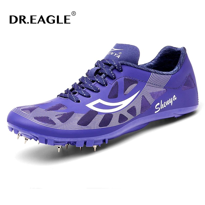 DR.EAGLE Men Track Field Shoes Women Spikes Sneakers Athlete Running Training Shoes Lightweight Racing Match Spike Sport Shoes