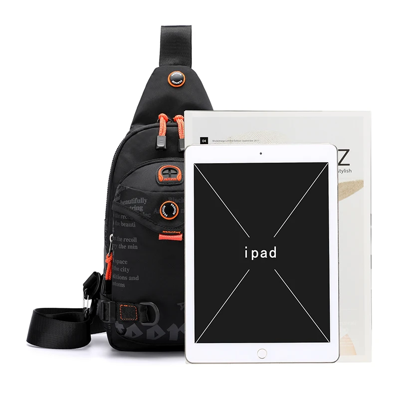 Tactical Shoulder Bag USB Charging Chest Bag Sling Multicam Camouflage Camping Travel Hiking Hunting Military Crossbody Bag