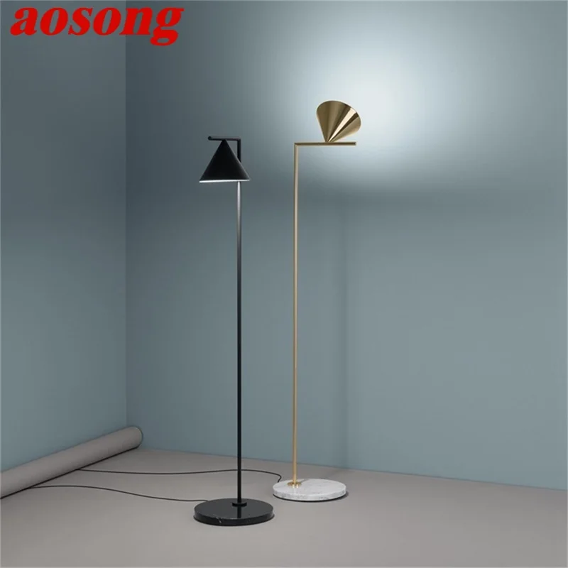 

AOSONG Contemporary Floor Lamp Simple Nordic LED Standing Lighting Living Room Bedroom Decorative Corner Light