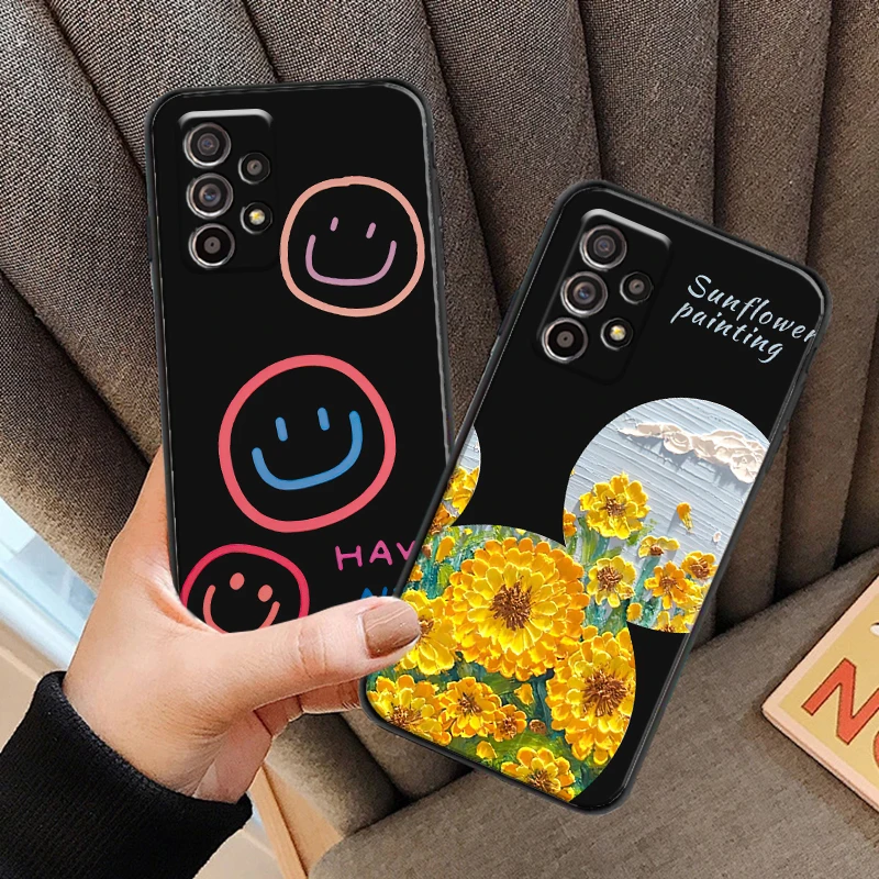 

Daisy Smiley For Samsung A11 A21S A31 A32 A41 A51 A71 A52 A72 4G 5G Phone Case Funda Soft Liquid Silicon Coque Back
