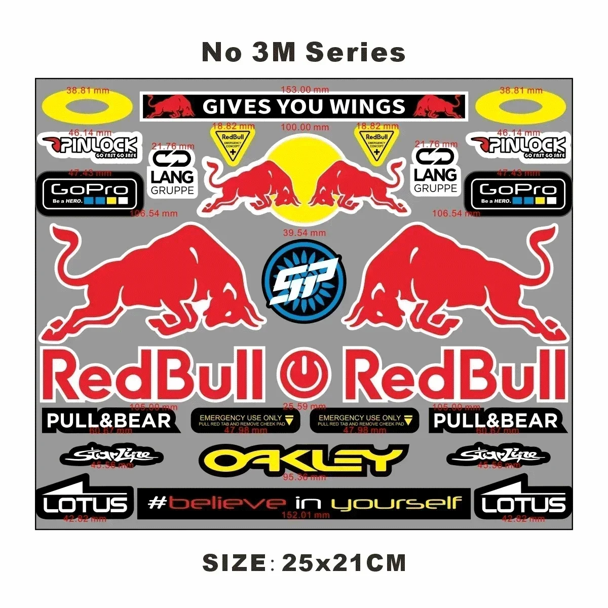 2024 Лидер продаж большая наклейка ReddBulld переводная картинка мотоциклетный шлем