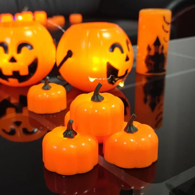 

LED Electronic Candle Lamp Simulated Pumpkin Lantern Halloween Decoration Ghost Festival Party Atmosphere Layout