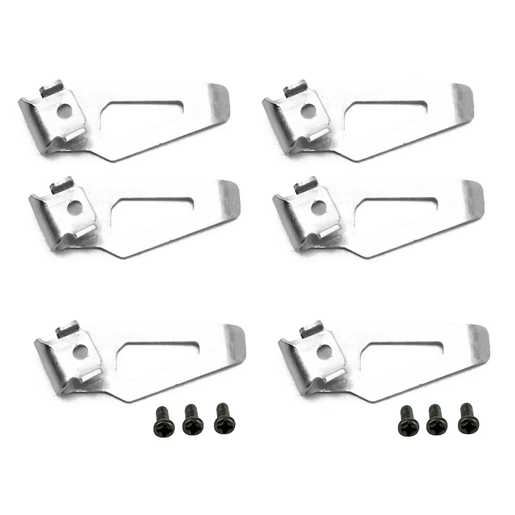 

6 Set Belt Hook Clip Kit 42-70-0490 Metal Silver Belt Clip And Screw Drill For Impact Drivers Durable Power Tool Accessories