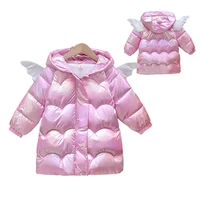 2022 warm winter new fashion girl coat unicorn wings cute outfit cotton padded down jacket childrens coat