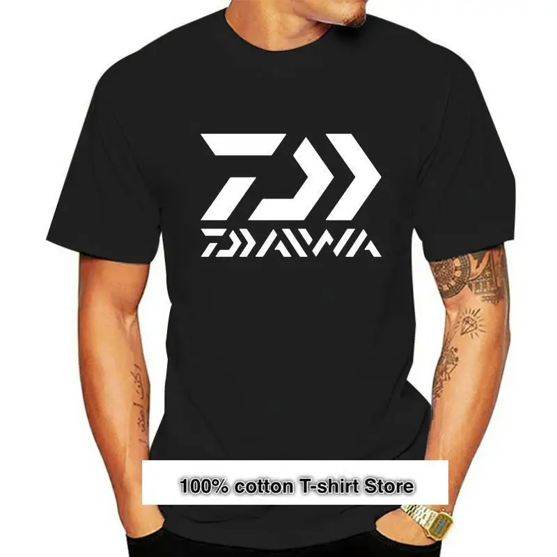 

Daiwa-camiseta negra с логотипом для рыбалки, talla S, M, L, Xl, 2Xl, 3Xl