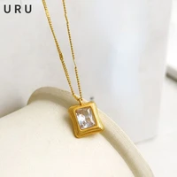 fashion jewelry aaa zircon pendant necklace delicate design high quality metal brass golden chain necklace for women gifts