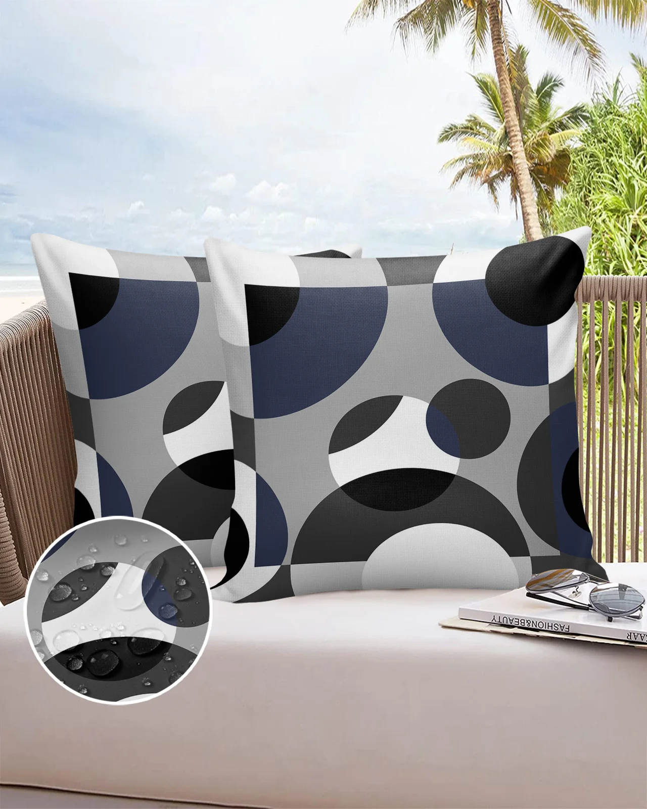 

Геометрическая Темно-серая Водонепроницаемая наволочка для украшения дома и офиса