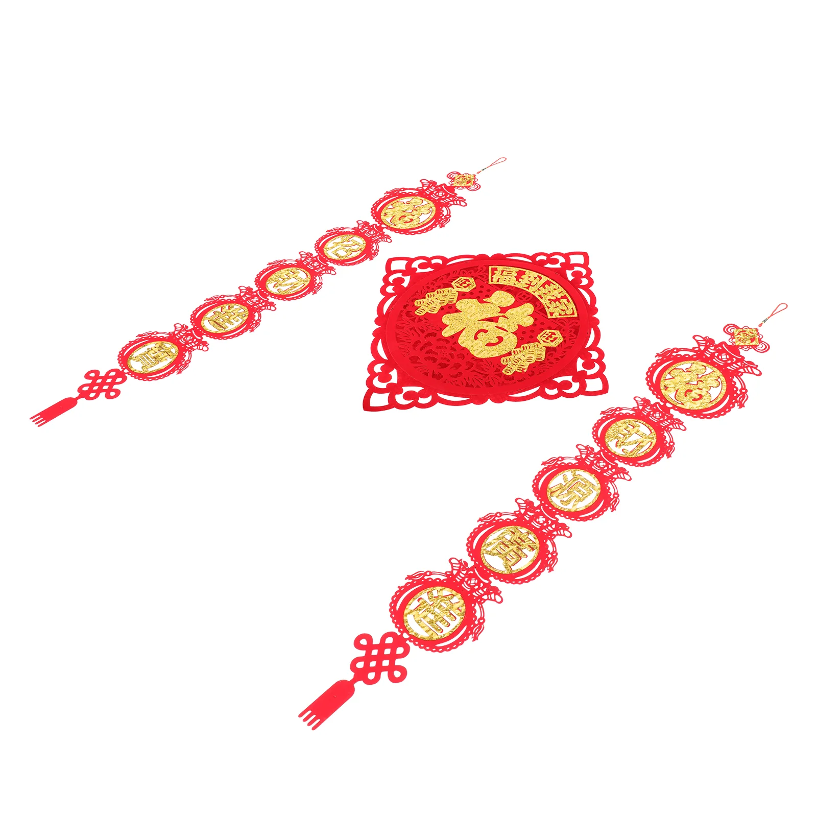 

Chinese New Coupletspring Festival Fu Year Couplets Pendant Decorations Chun Lunar Lian Tassel Knot Ornaments Decoration Sticker