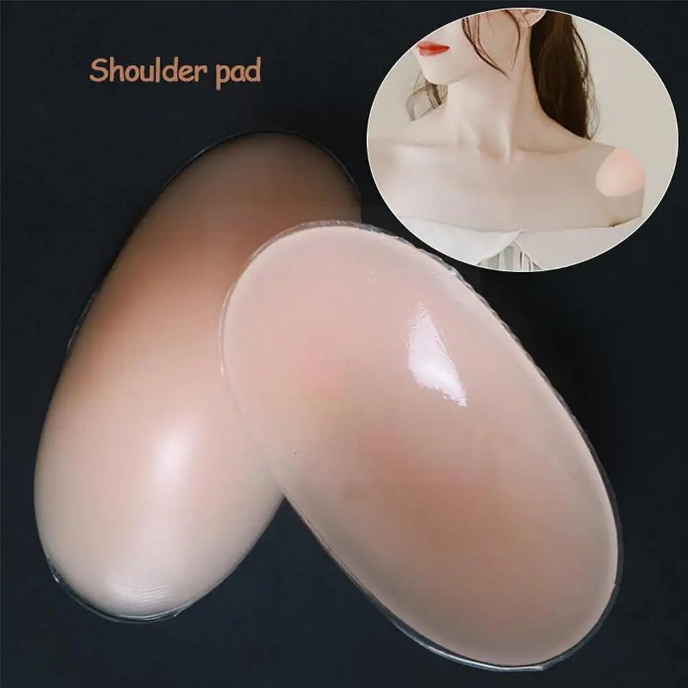 

1 Pair Soft Silicone Shoulder Anti Slip Shoulder Pads Push-up Clothing Reusable Enhancer Self-adhesive Cushions Shoulder H1d0