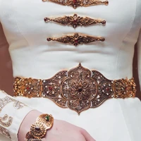 royal caucasian belt women wedding jewelry metal buckle adjustable length chain link vintage gold color jewelry