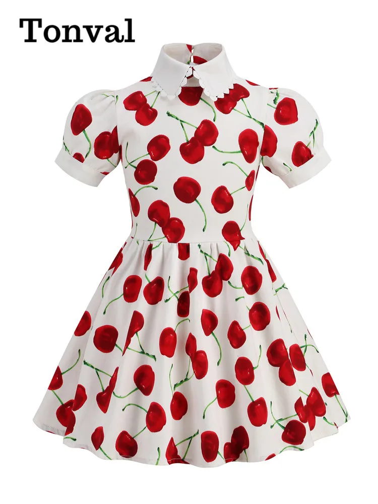 Детское винтажное платье Tonval хлопковое плиссированное с пышными рукавами и