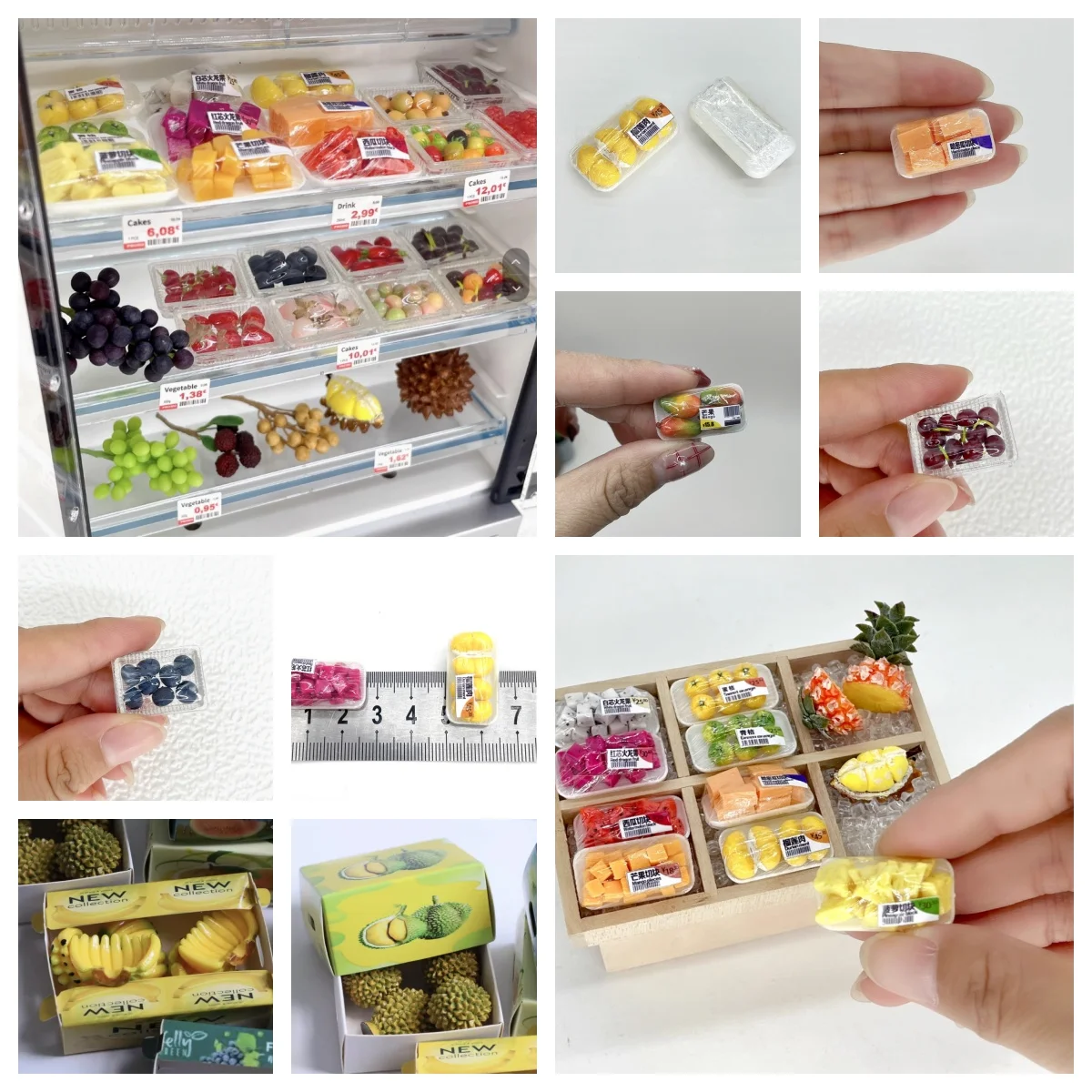 1/12 миниатюрная еда Play Moldle Bjd кукольная коробка фруктовые аксессуары мини-личи