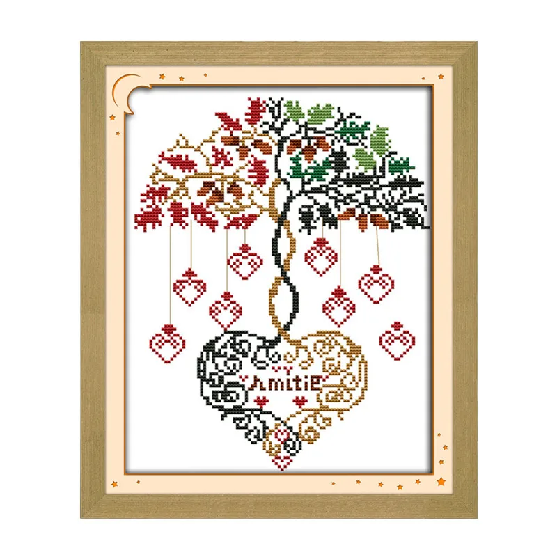 

Набор для вышивки крестиком Love tree aida 14ct 11ct холсты стежков с принтом вышивка своими руками рукоделие