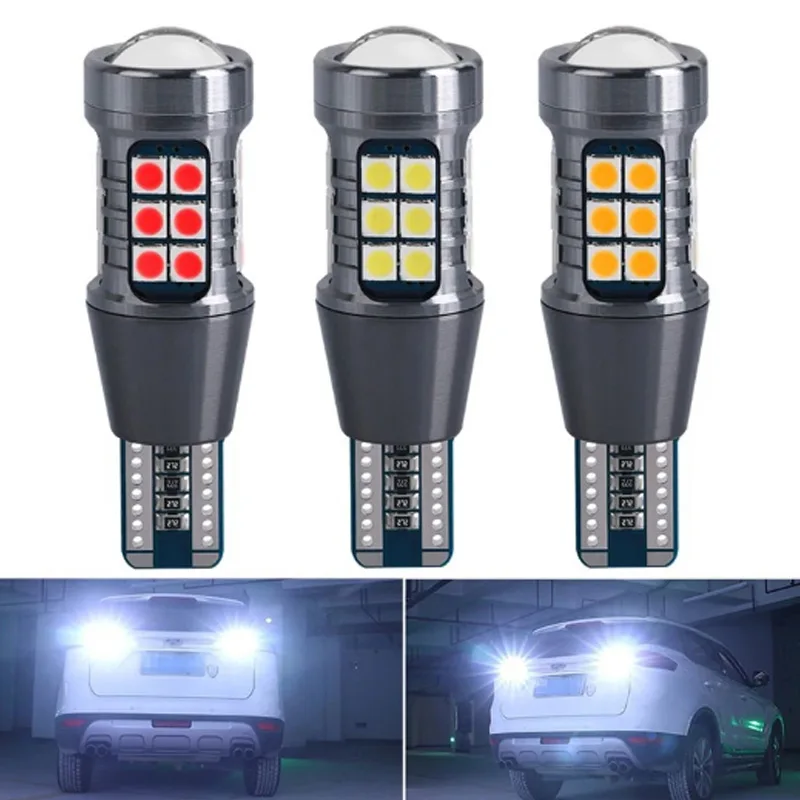 Универсальная Светодиодная Задняя Лампа T15 W16W 3030 27SMD Белая И Красная Двухцветная