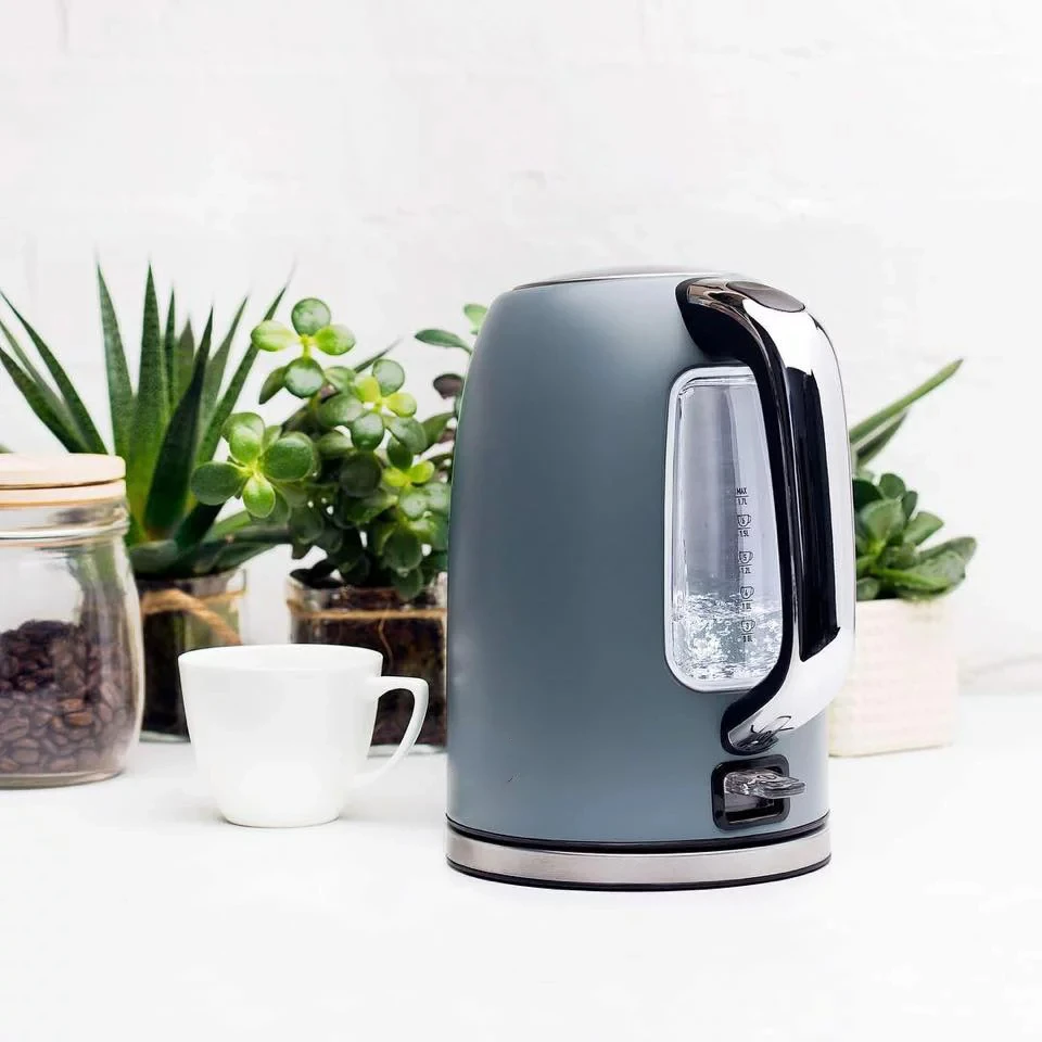 

1.7 Liter Stainless Steel Kettle with Auto Shut-Off, Gray