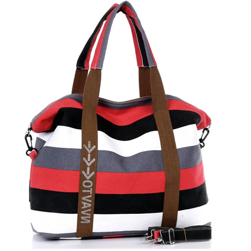 

Холщовая сумка-мессенджер для женщин, дамские сумочки на плечо, пляжный тоут в полоску с ручками, большой тоут для покупок, кросс-боди