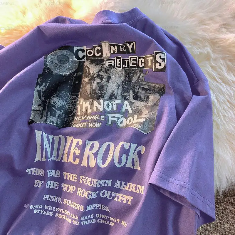 Футболка женская с короткими рукавами в готическом стиле свободная y2k - купить по