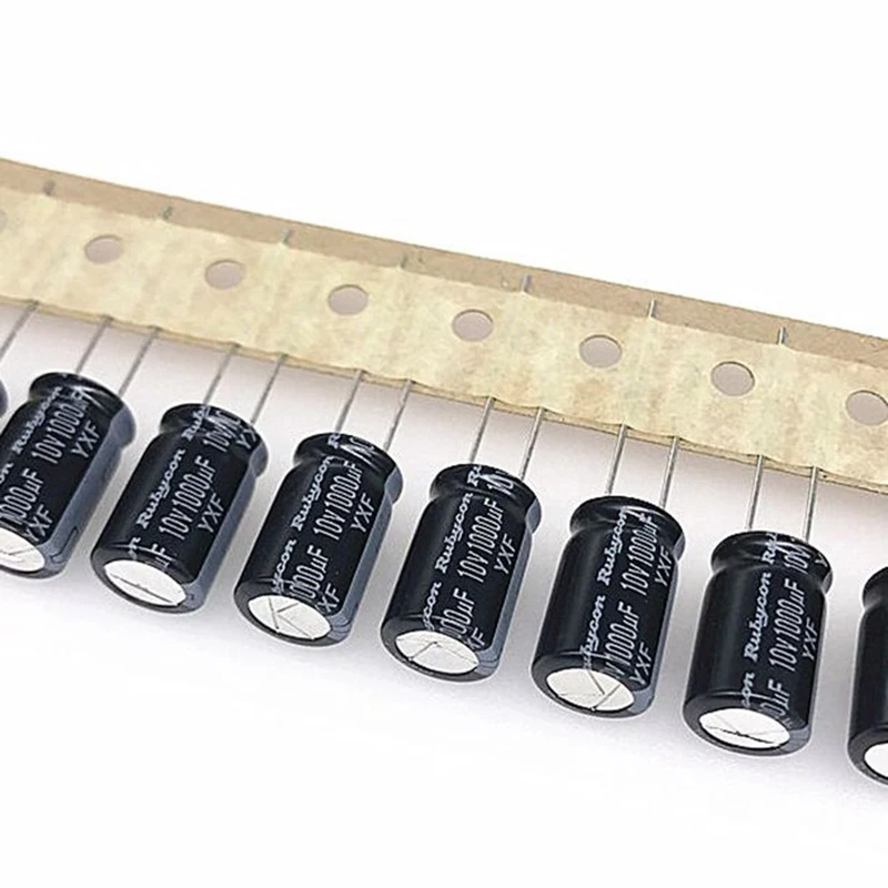 Rubycon 1000uf 10v 10*16 mm Capacitor Eletrolítico de Alumínio 20% 10v1000uf 1000uf10v 10 Peças Lote