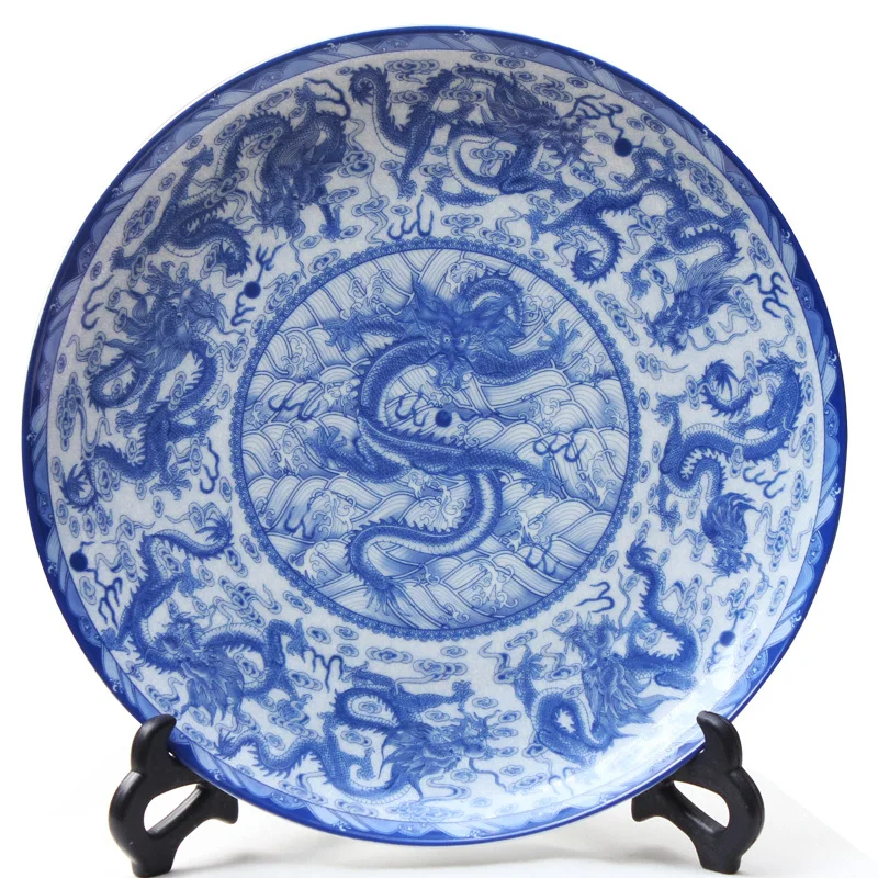 

Керамические декоративные тарелки, настенная тарелка, синий и белый цвет, цвет фарфоровое украшение, китайское домашнее хозяйство