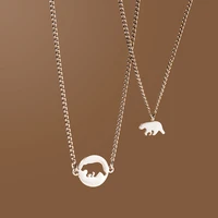 teddy bear necklace teddy jewelry stainless steel necklace couple necklace family gift