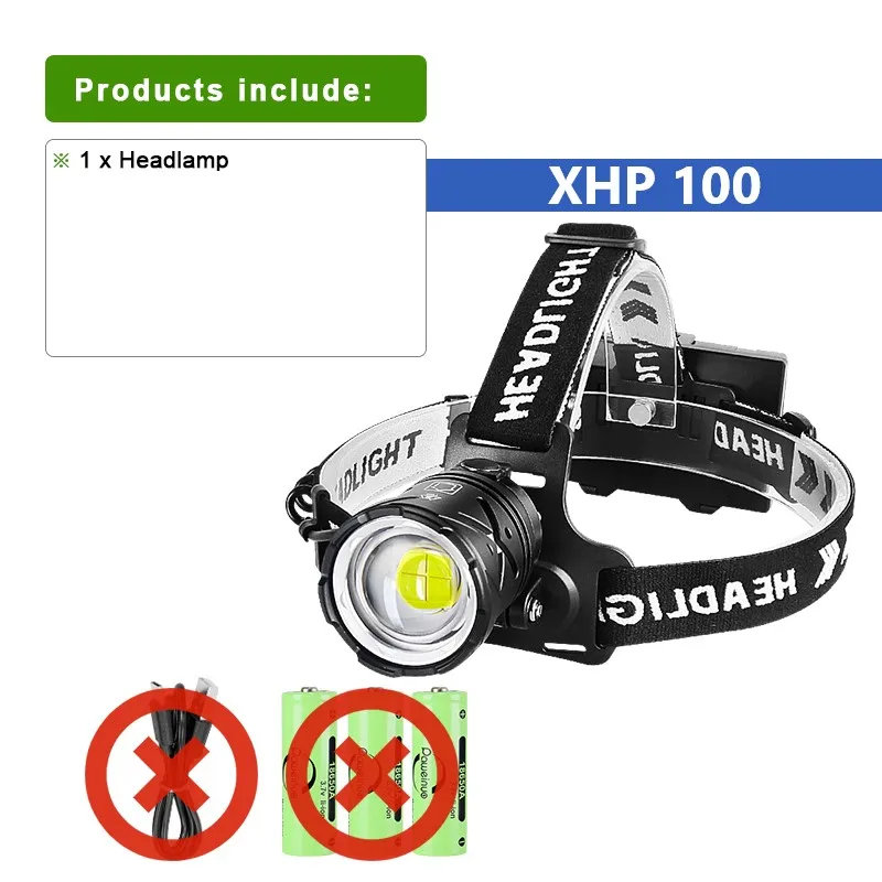 

Налобный фонарь XHP100 4 светодиода USB зарядка