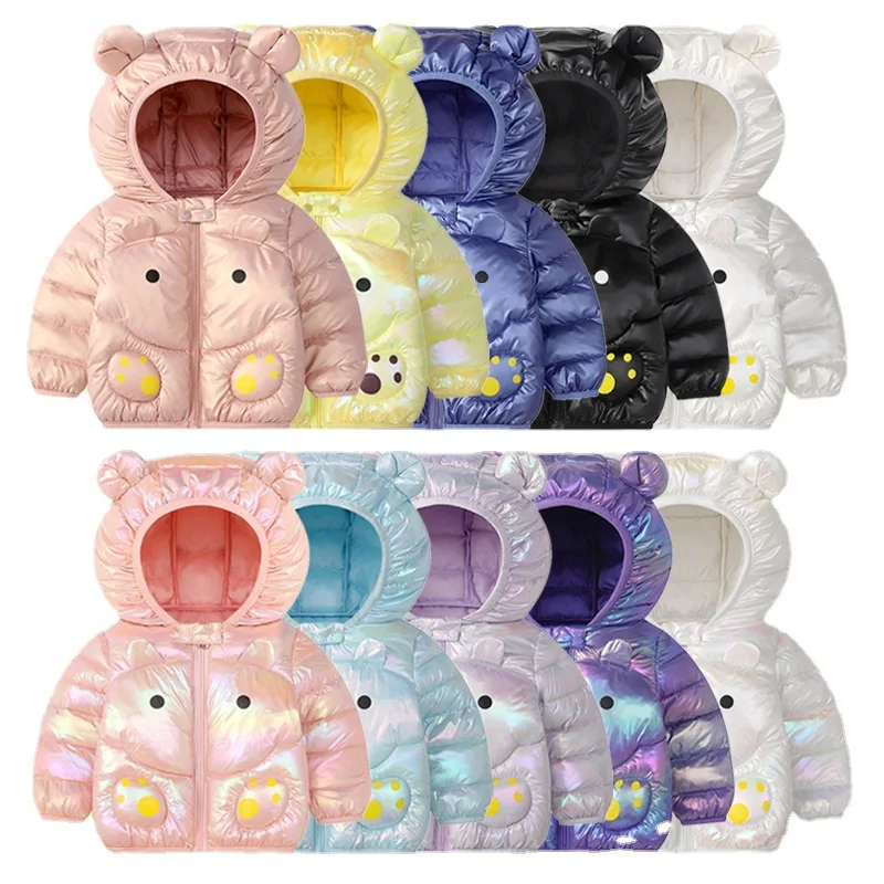 

New autumn and winter children's colorful bright cotton padded jacket Cartoon Bear boys and girls' jacket cotton padded jacket