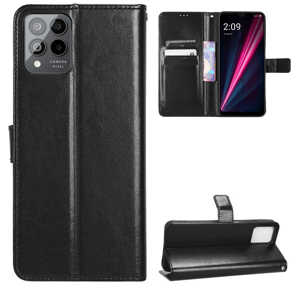 Fashion Wallet PU Leather Case Cover For T-Mobile T Phone Pro 5G Flip Protective Phone Back Shell T Phone 5G/T Phone Pro 5G