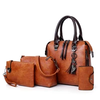 fashion handbag luxury solid color female vintage designer handbags card four piece shoulder bag messenger bag wallet