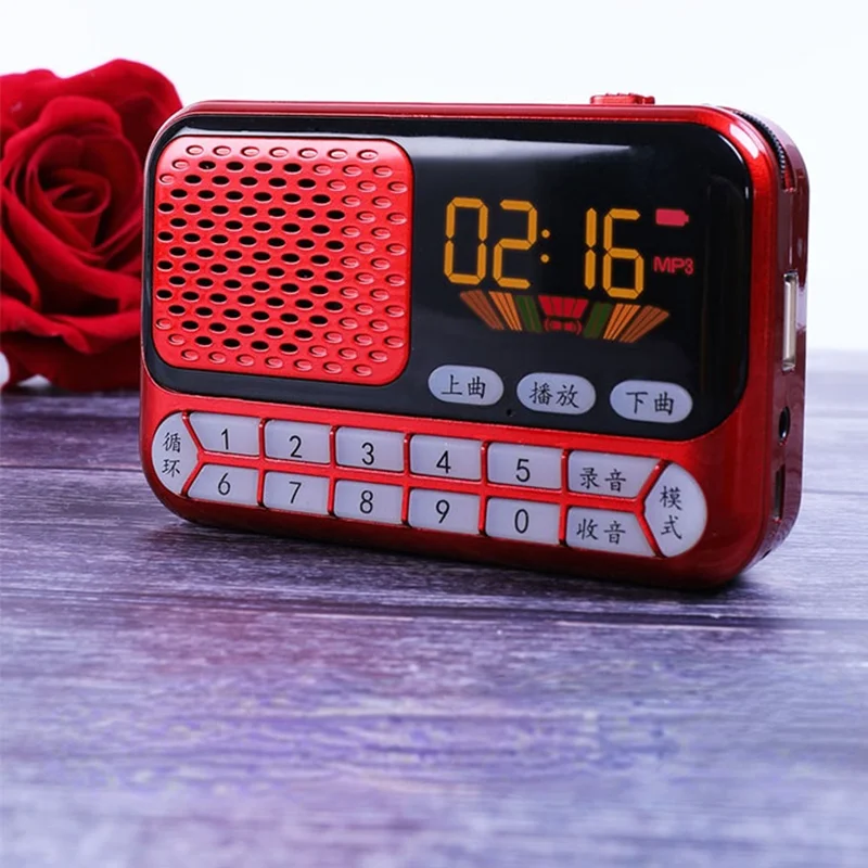 

Новый мини FM-радиоприемник с часами, с поддержкой TF-карты/U-диска, MP3 динамик, портативный музыкальный плеер, Bluetooth-аудио
