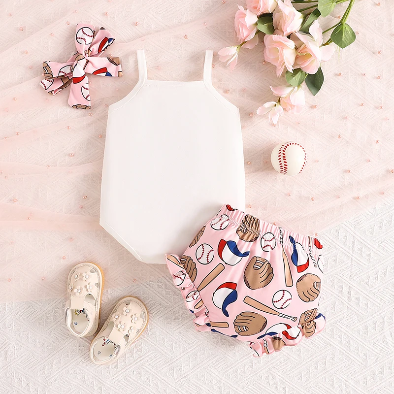 Одежда для новорожденных девочек комбинезон без рукавов шорты с оборками