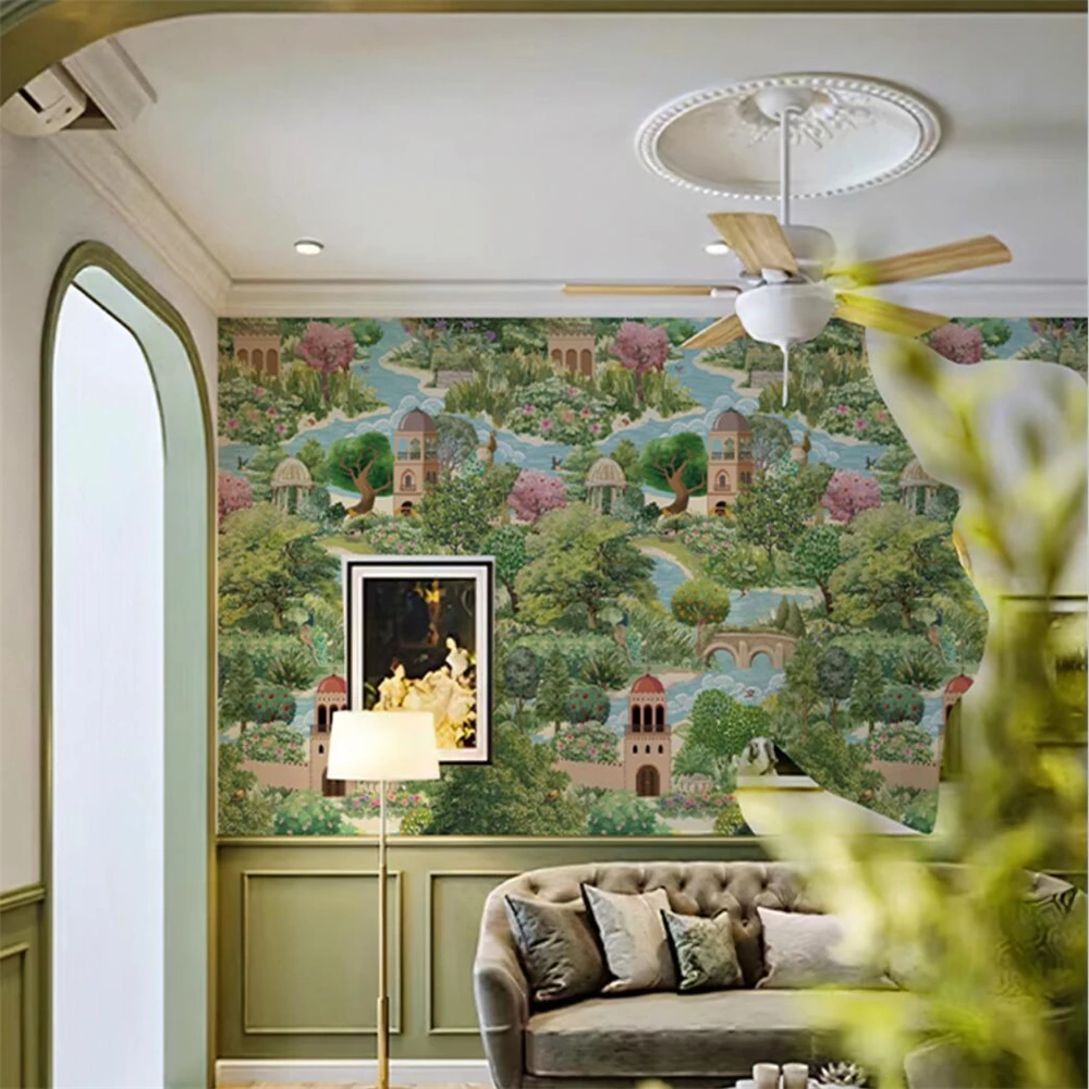 Фотообои на заказ с художественной росписью для гостиной фоновые фрески