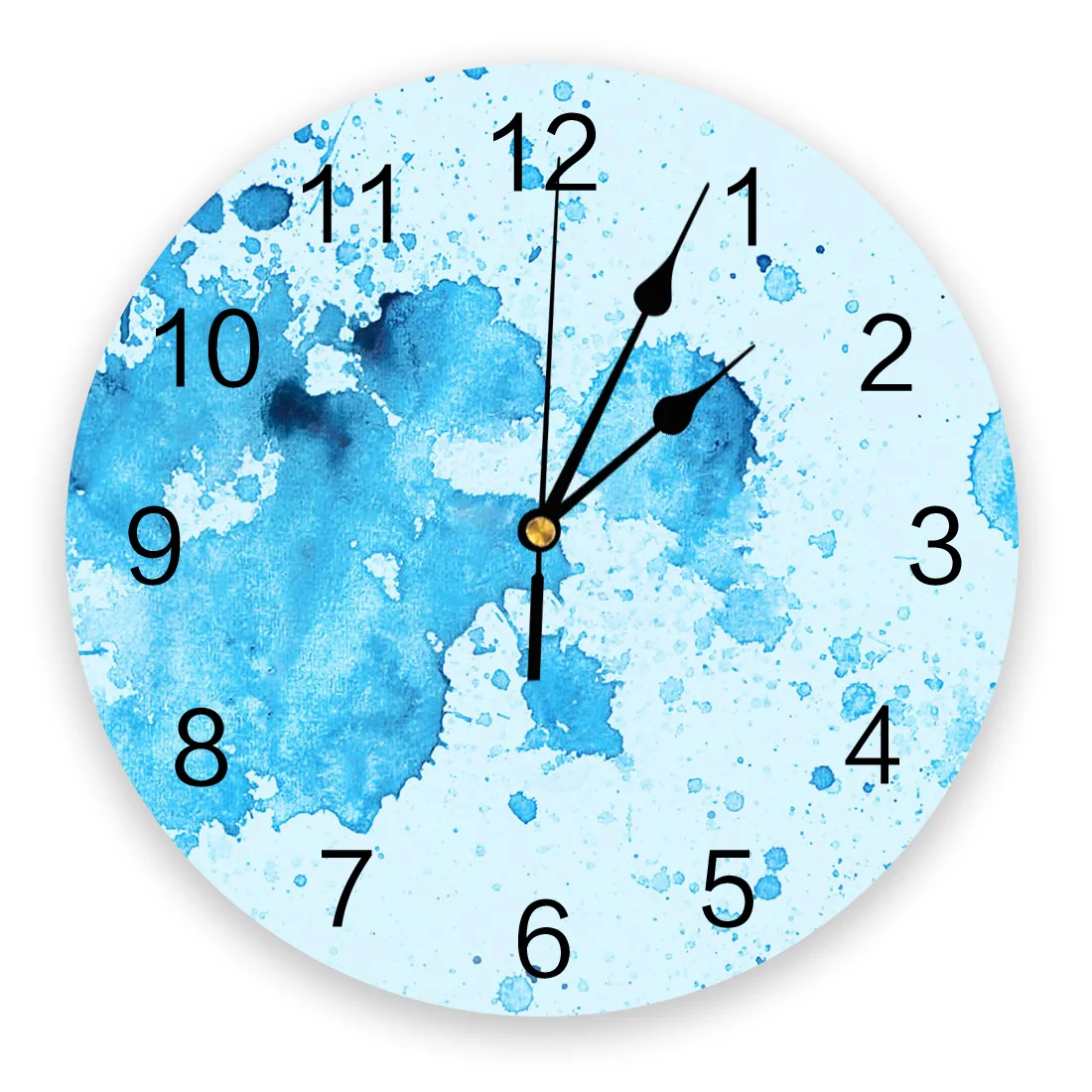 

Часы из ПВХ с голубыми чернилами и брызгами в случайном порядке, современные часы для спальни, гостиной, Простые Модные бесшумные часы, укра...
