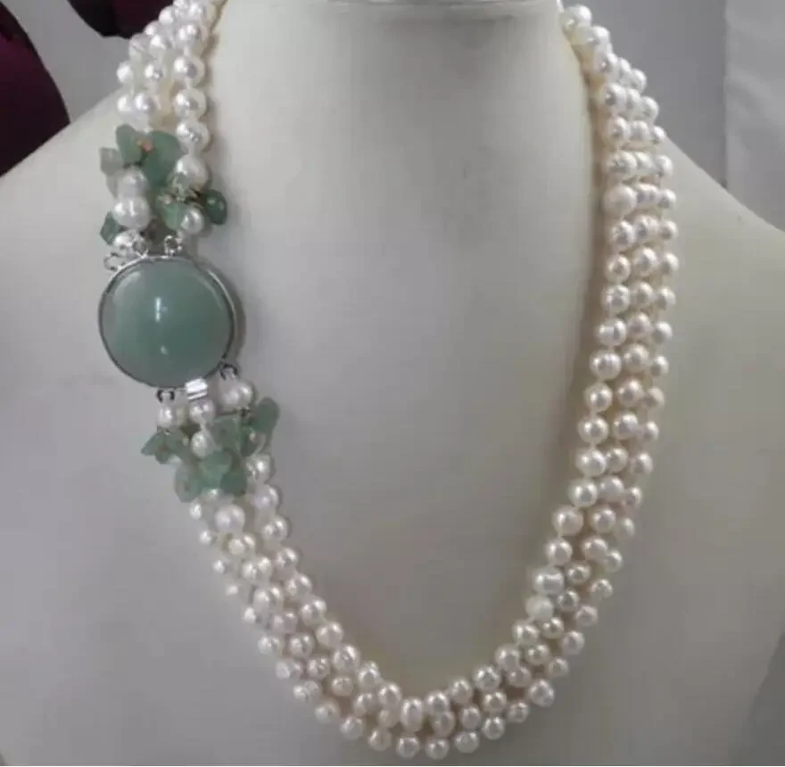 Ювелирные изделия КРУТОЕ УНИКАЛЬНОЕ ОЖЕРЕЛЬЕ С 3 РЯДИ 100% НАСТОЯЩИЙ Натуральный