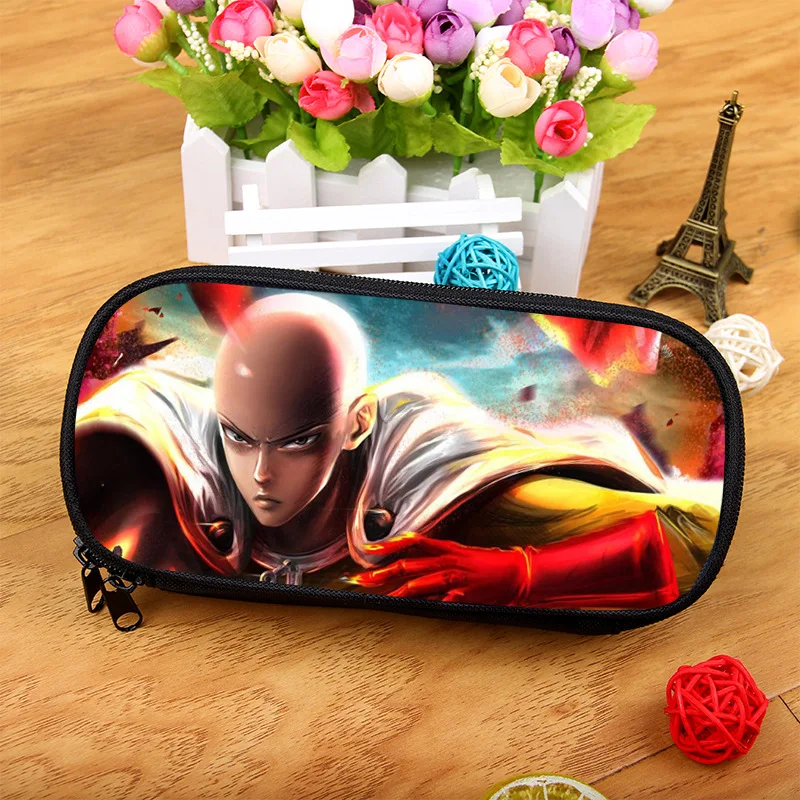 

One Punch Man Pencil Bags Anime Saitama 3D Print Pencil Cases Kawaii High Capacity Storage Stationery Office Supplies Stationary