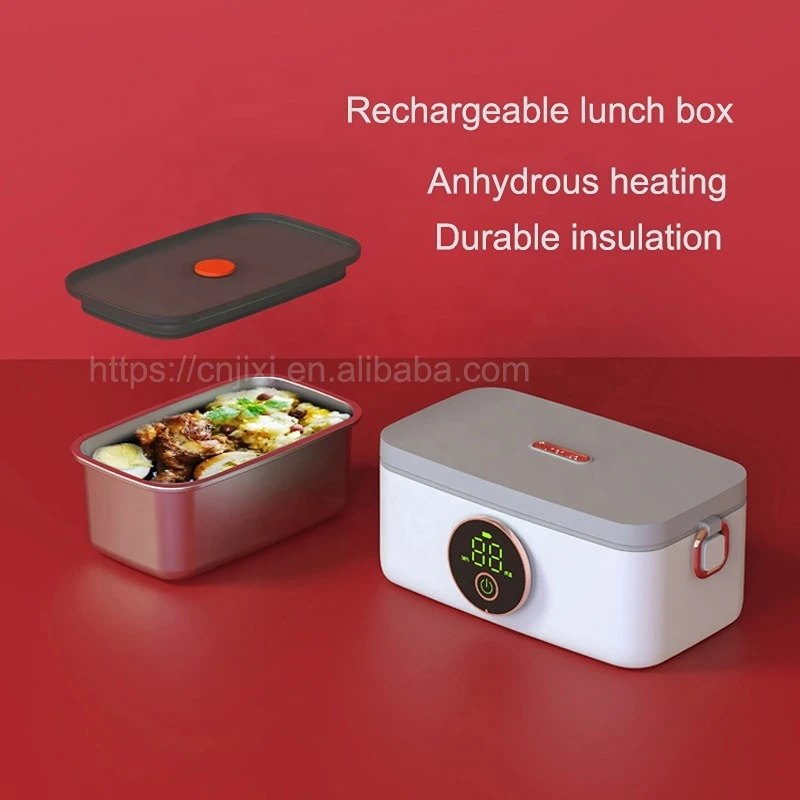 Panas 1л Multi Fungsi Kotak Makan Siang Memasak Нержавеющая сталь 304 Электрик 16000 MA Dapat Diisi Ulang