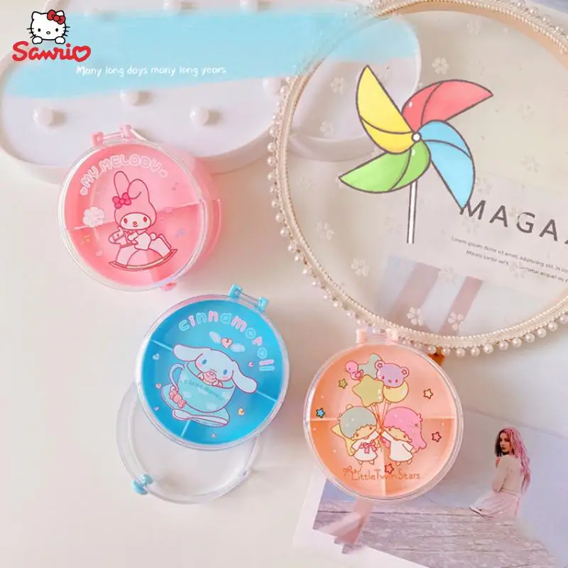 

Мультяшный аниме Sanrios My Melody Cinnamoroll Kawaii портативный ящик для хранения серег колец настольная двухслойная шкатулка для ювелирных изделий пода...