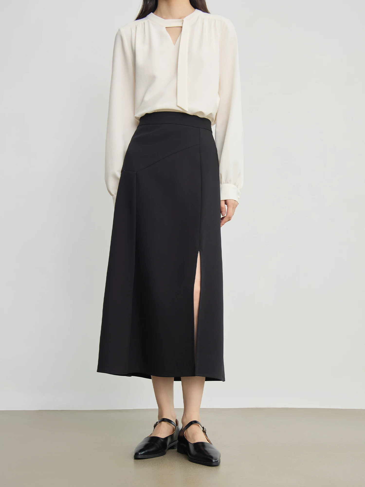 ZIQIAO драпированная универсальная повседневная юбка трапециевидной формы для